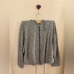 Free People Gray Zip Up Sweater